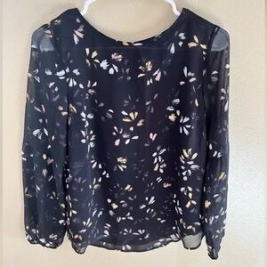 Floral Black Sheer Women's Top